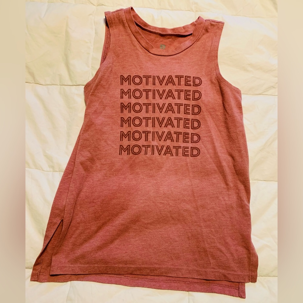 Runway - Girls Tank Top - Size Medium - Mauve with Motivated Message